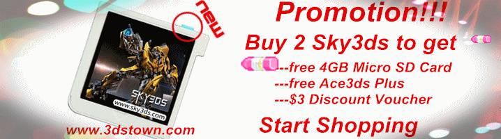 sky3ds is on promotion 3dstown.com 3